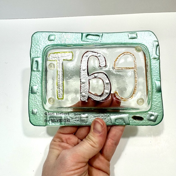 LORI SIEBERT FOR SILVESTRI GLASS SMALL GLASS SNACK TRAY - Picture 3 of 5